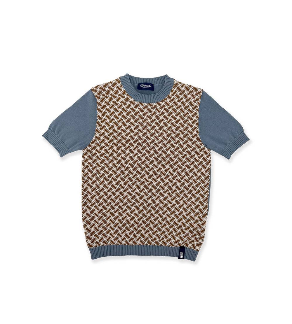 La Stupenderia BLUE AND COCOA KNIT SWEATER Pezzi Unici