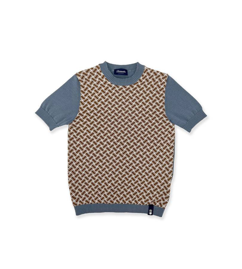 La Stupenderia BLUE AND COCOA KNIT SWEATER Pezzi Unici