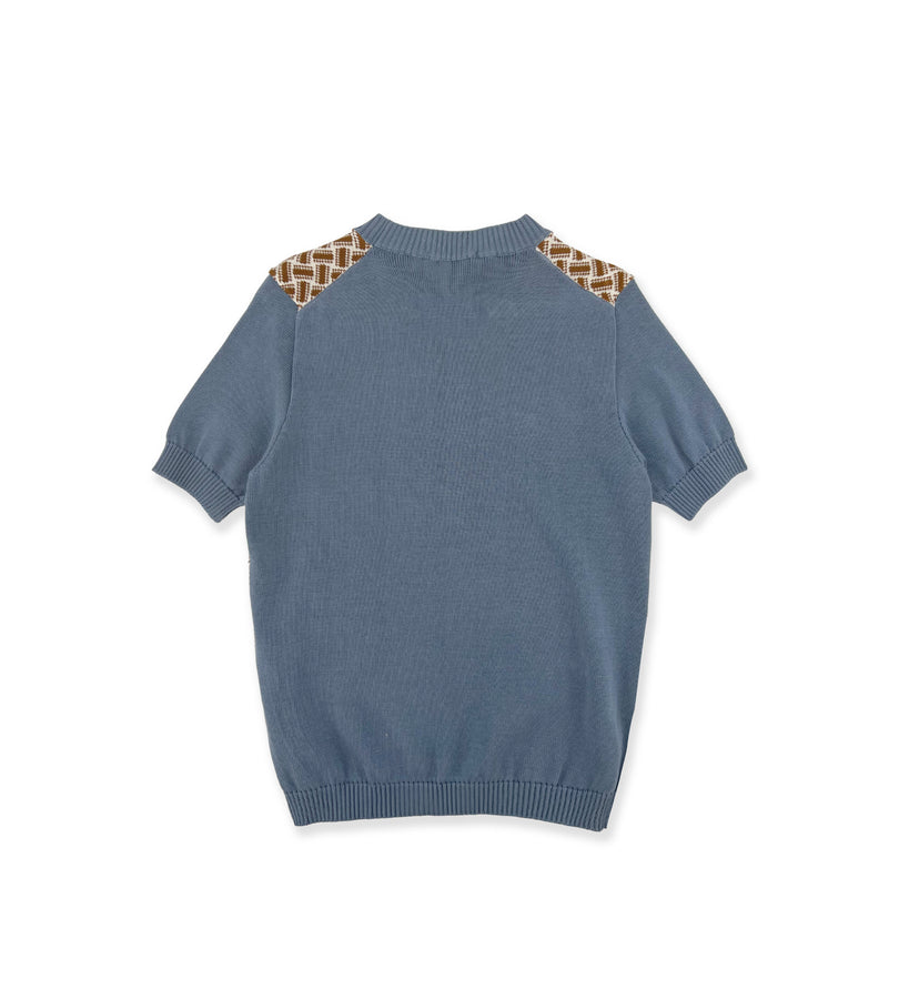 La Stupenderia BLUE AND COCOA KNIT SWEATER Pezzi Unici