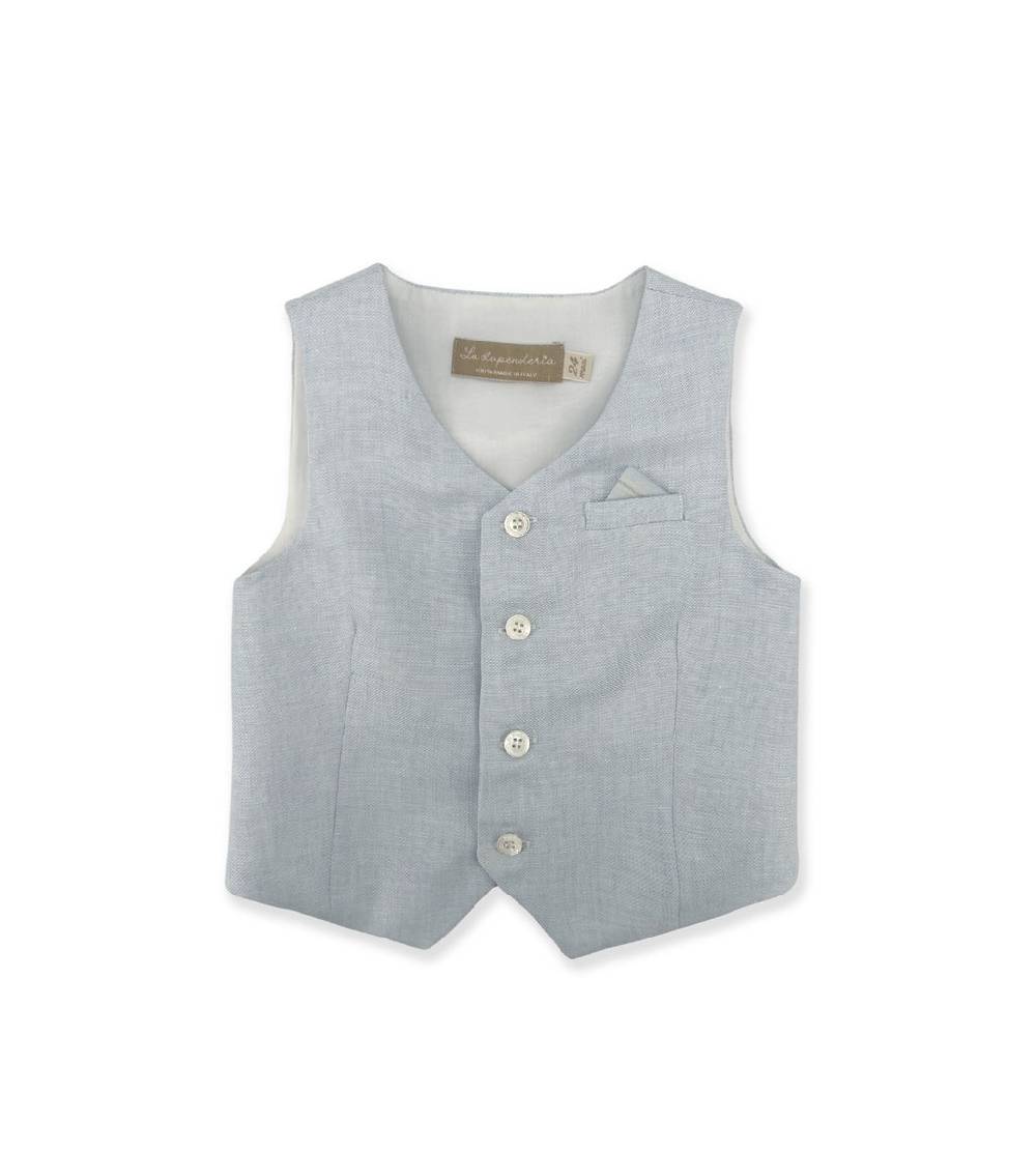 La Stupenderia LIGHT BLUE LINEN VEST Convenienza