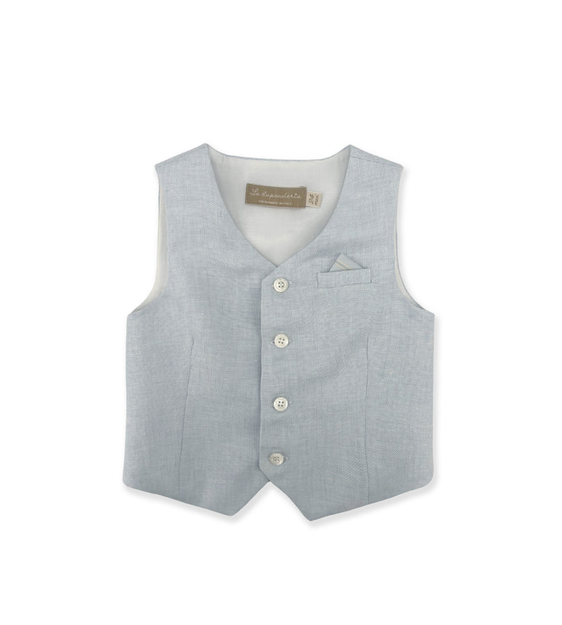 La Stupenderia LIGHT BLUE LINEN VEST Convenienza