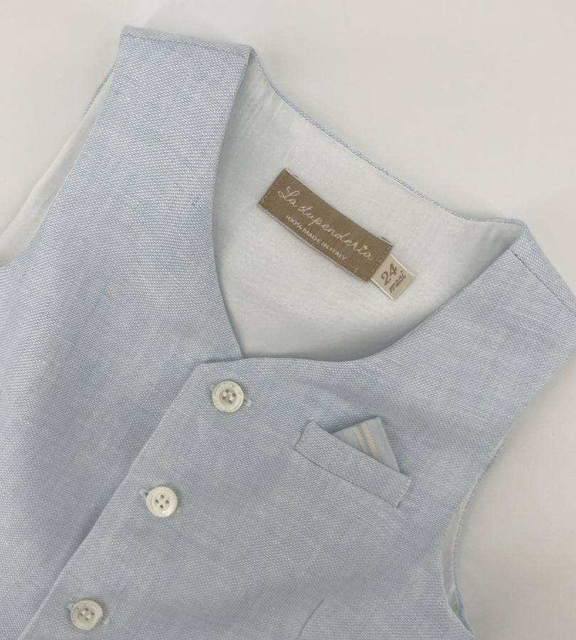 La Stupenderia LIGHT BLUE LINEN VEST Convenienza