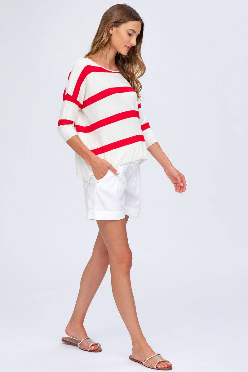 Pietro Brunelli MINI SHORT IN LINO | Pantaloncini Premaman Bianchi 2025