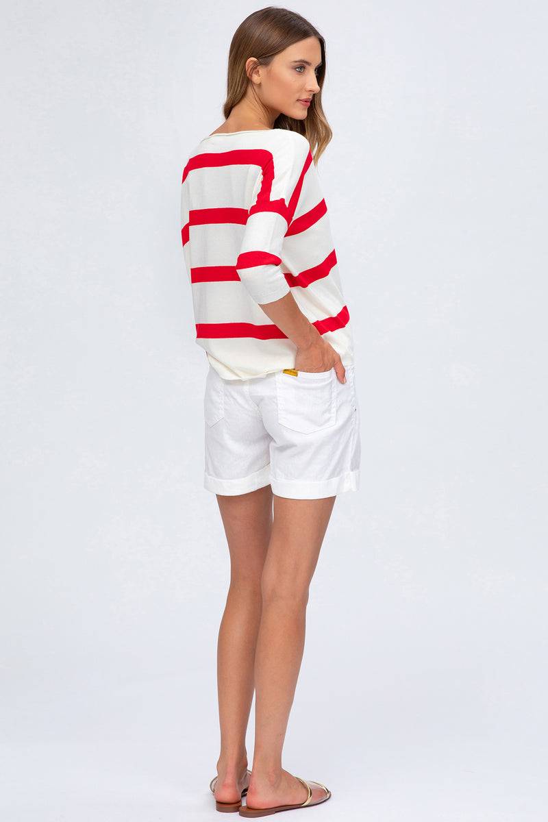 Pietro Brunelli MINI SHORT IN LINO | Pantaloncini Premaman Bianchi 2025