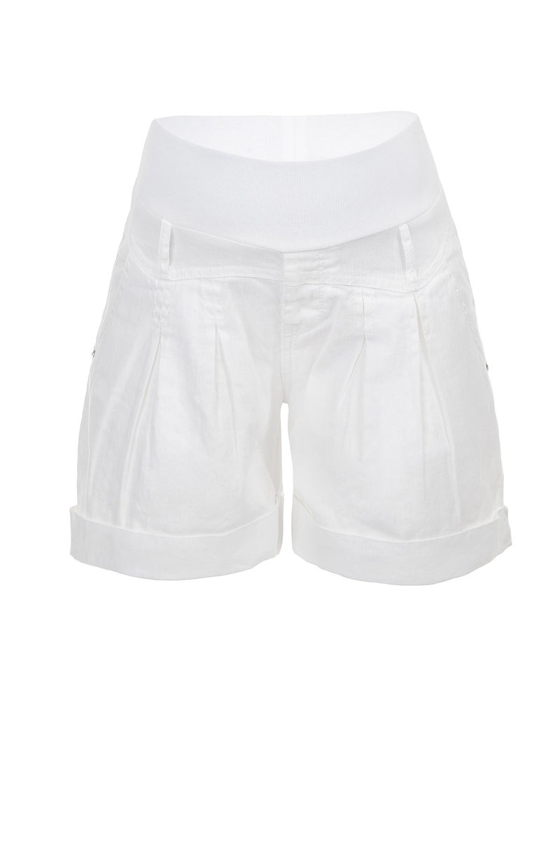 Pietro Brunelli MINI SHORT IN LINO | Pantaloncini Premaman Bianchi 2025