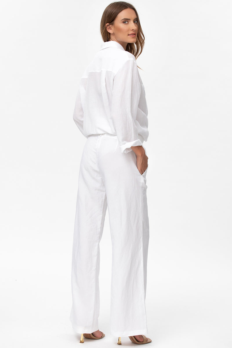 Pietro Brunelli JOSEPH | Pantaloni Premaman in Lino Bianchi Nuovo