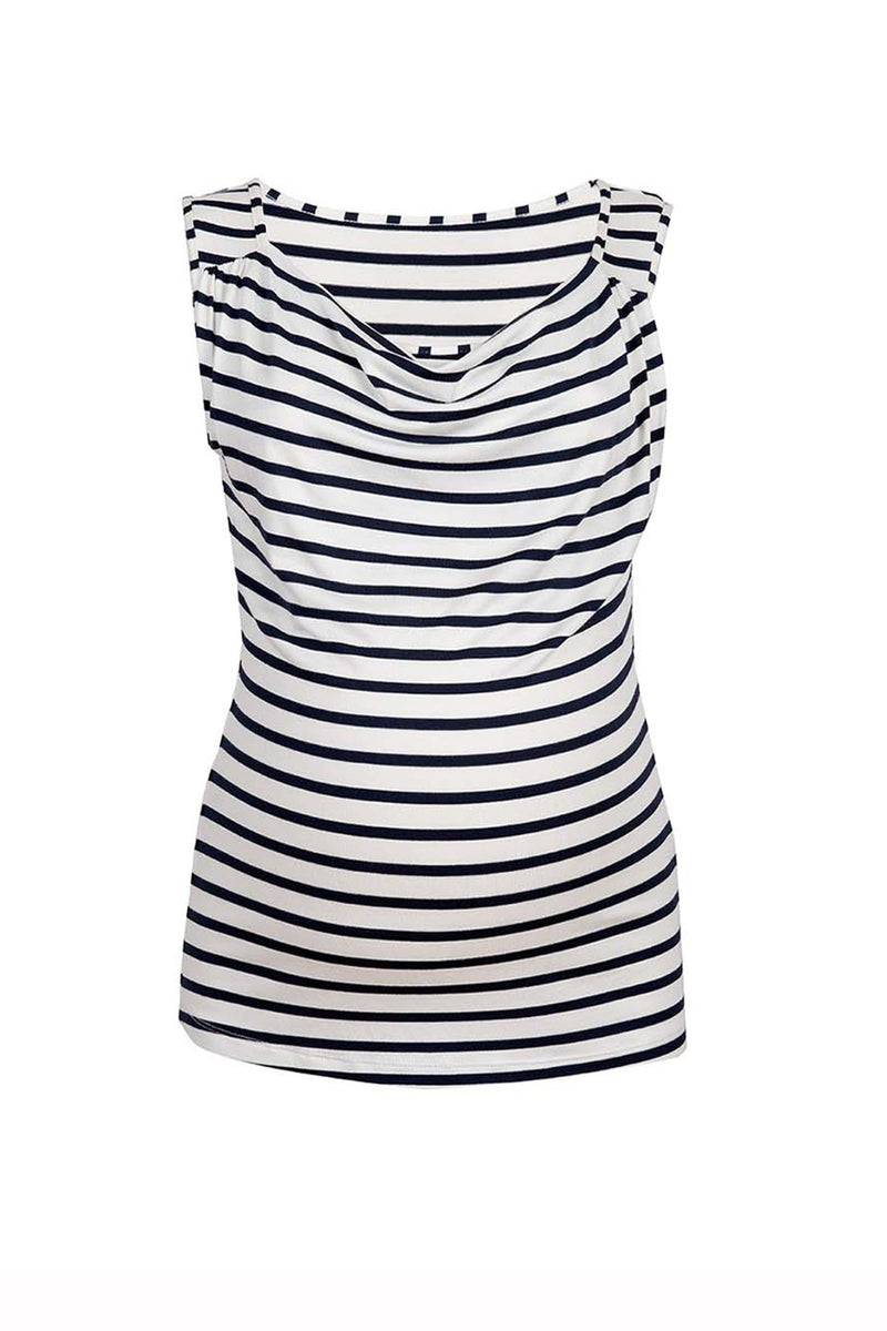 Pietro Brunelli MARIE | Top Premaman e Allattamento a Righe Blu Smanicato Fino Al -60%
