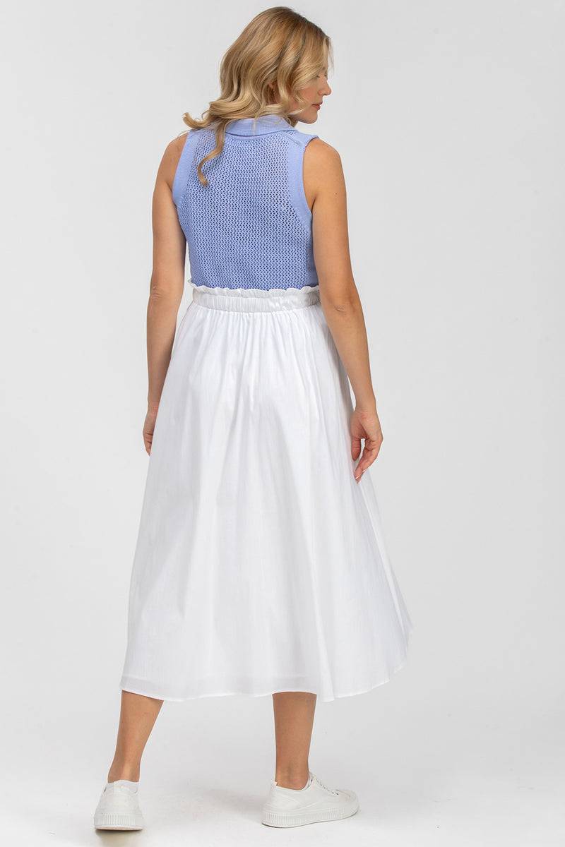 Pietro Brunelli OLIVIA | Gonna Premaman Midi Bianca in Cotone Offerte