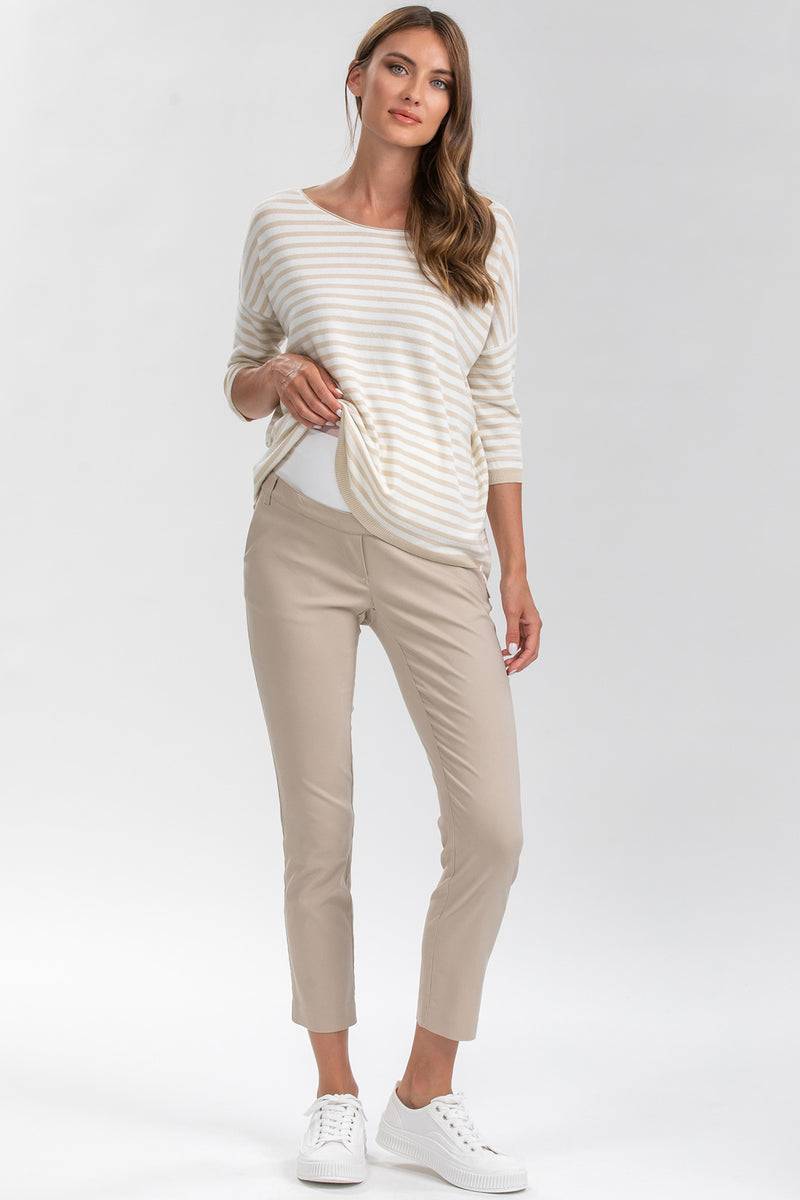 Pietro Brunelli ELWOOD | Pantaloni Premaman Elasticizzati Beige Vendite Flash