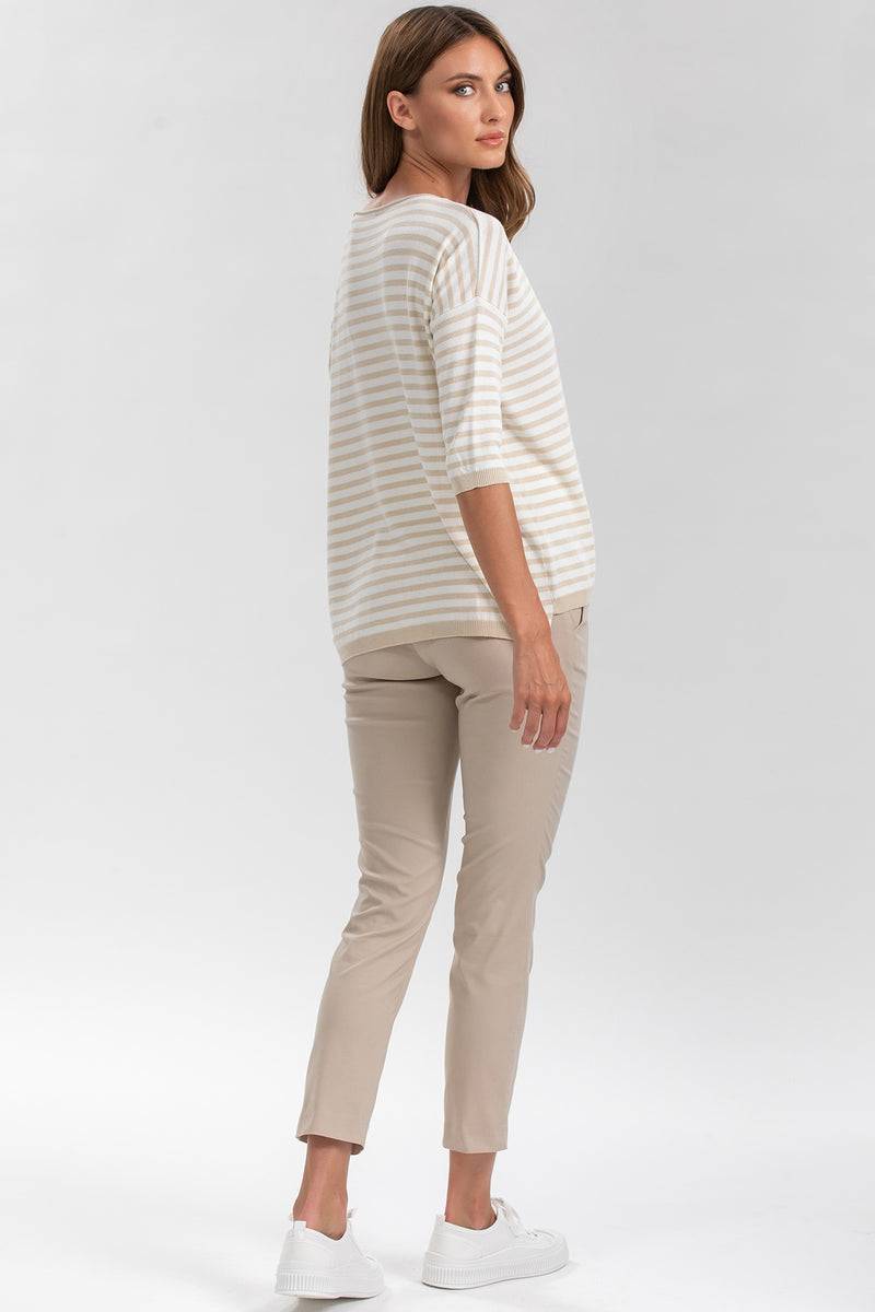 Pietro Brunelli ELWOOD | Pantaloni Premaman Elasticizzati Beige Vendite Flash
