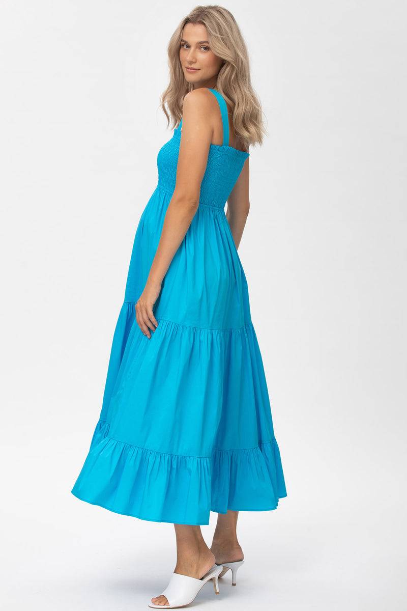 Pietro Brunelli HOLLY | Abito Premaman Lungo in Cotone Blu Outlet