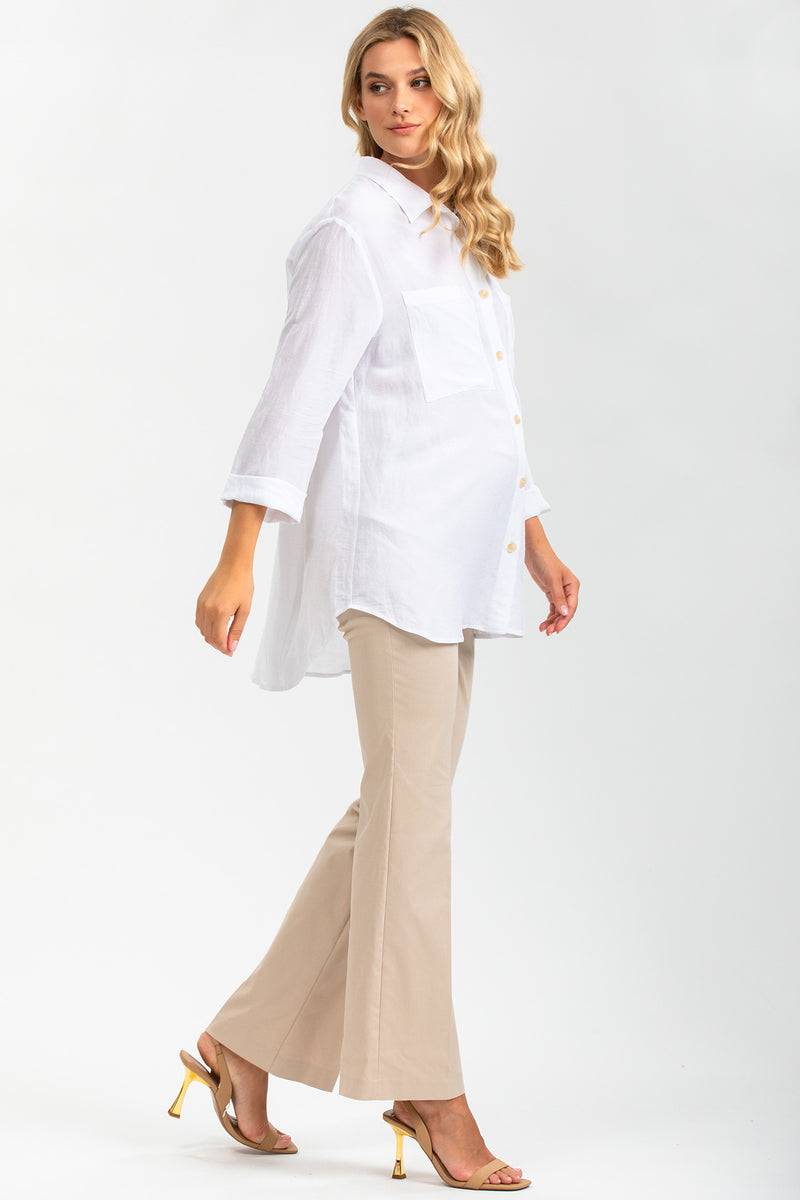 Pietro Brunelli KEVIN | Pantaloni Premaman Beige a Gamba Svasata Hotsell