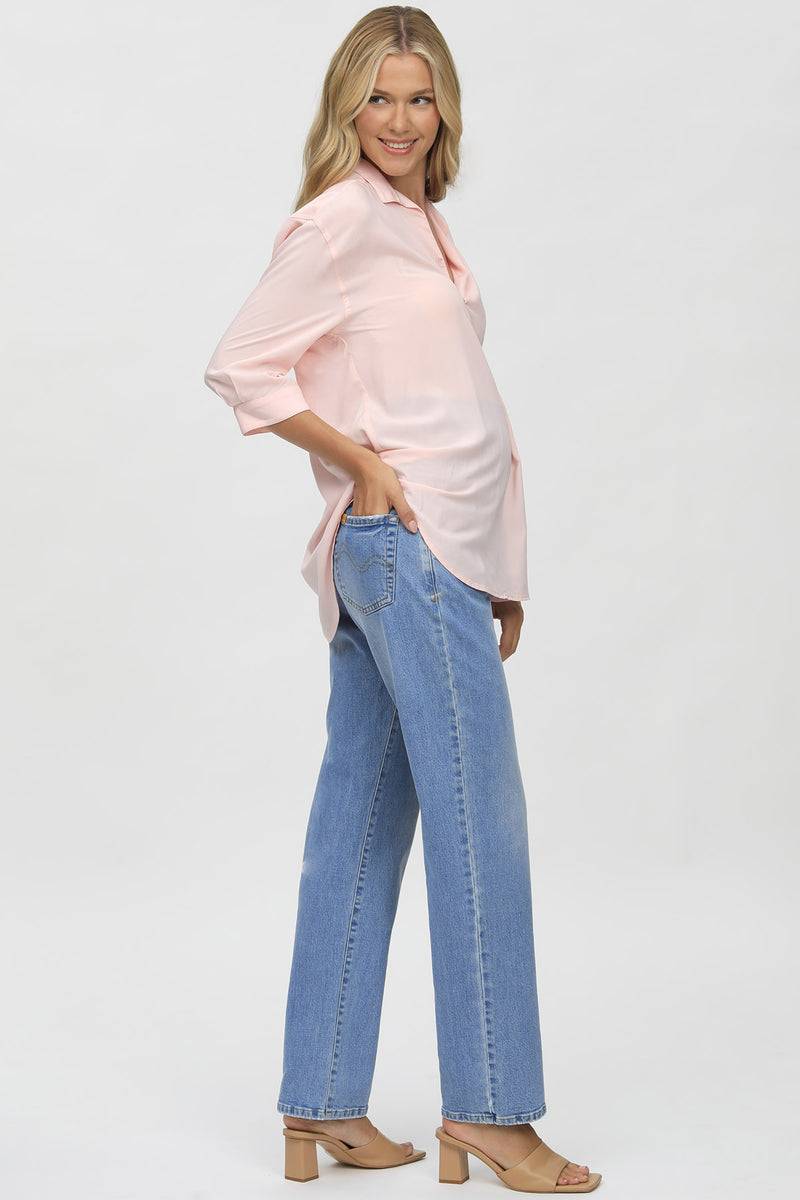 Pietro Brunelli HI-RISE STRAIGHT LEG W037 | Jeans Premaman a Gamba Dritta Nuovo