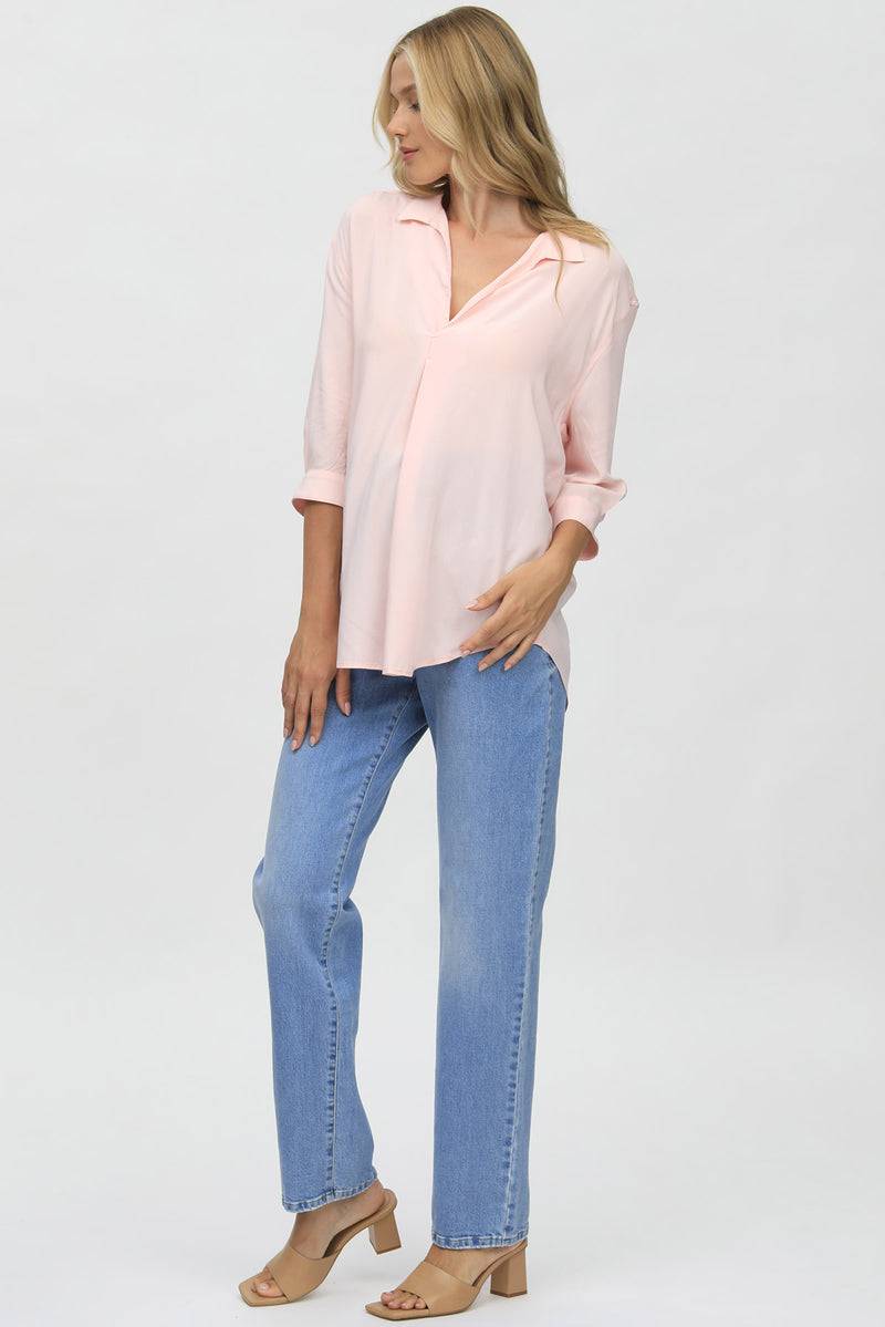 Pietro Brunelli HI-RISE STRAIGHT LEG W037 | Jeans Premaman a Gamba Dritta Nuovo
