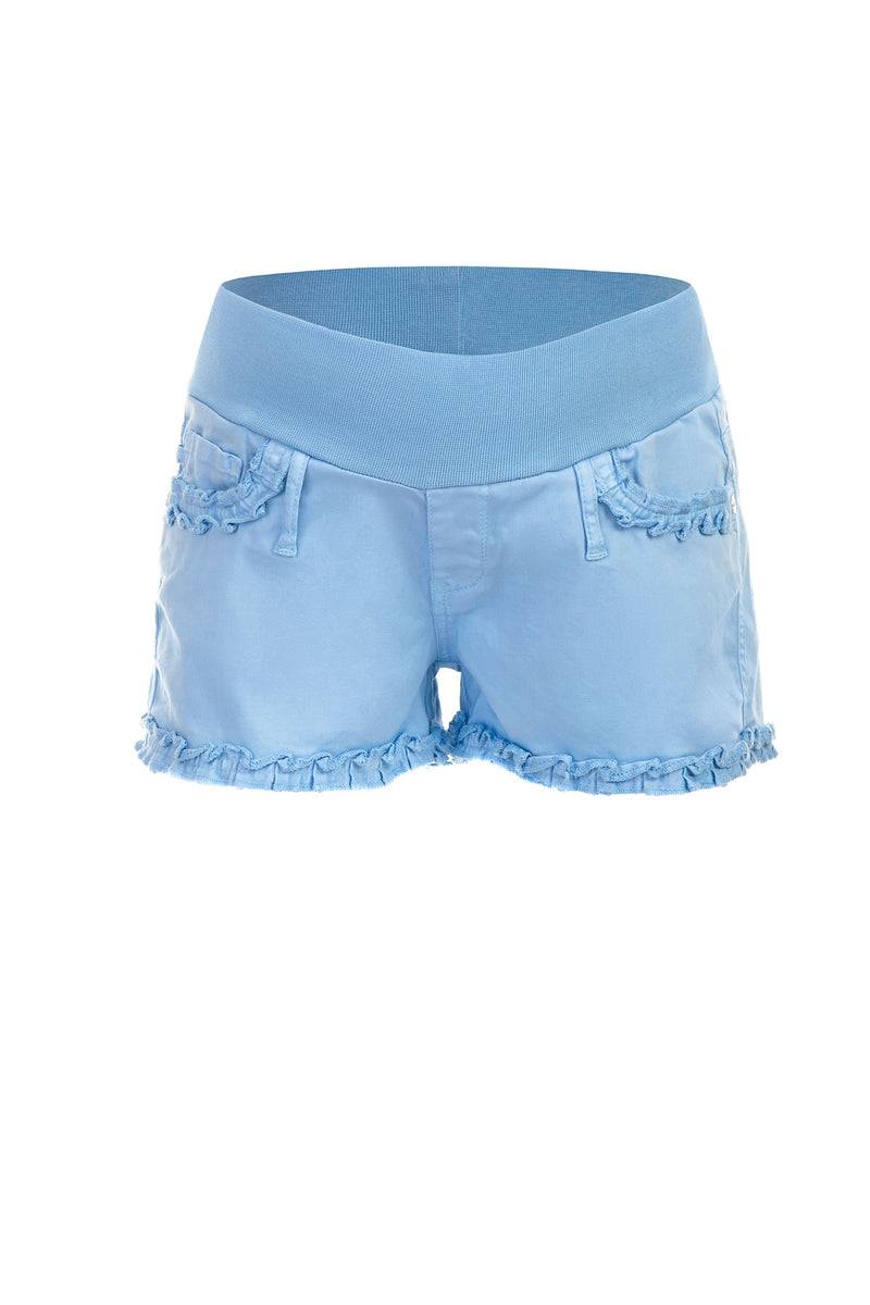 Pietro Brunelli BONNIE MINI SHORTS AZZURO | Pantaloncini Premaman in Cotone Promozione Limitata