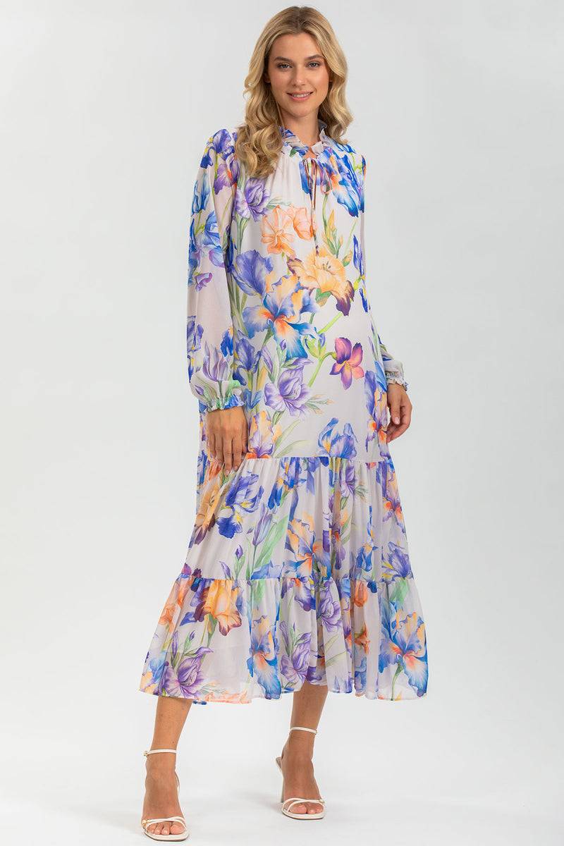 Pietro Brunelli NOEMI QA30 | Abito Premaman in Chiffon Stampato