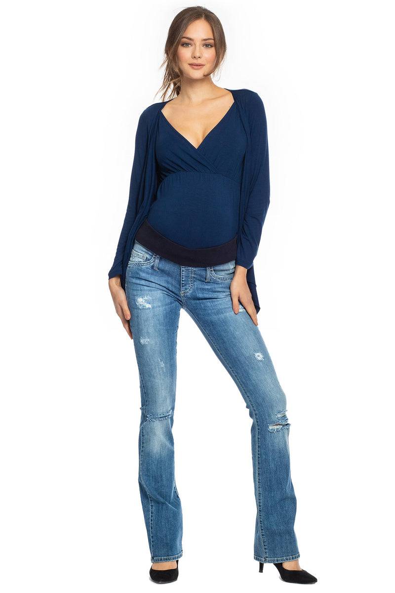Pietro Brunelli SLIM BOOTCUT W607 | Jeans Premaman con Rotture