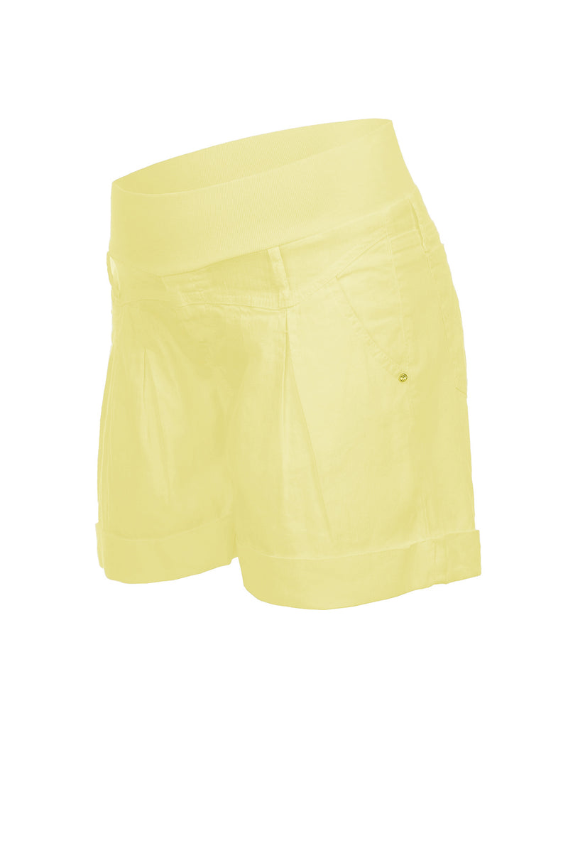 Pietro Brunelli MINI SHORT IN LINO | Pantaloncini Premaman Gialli Vendita Economica