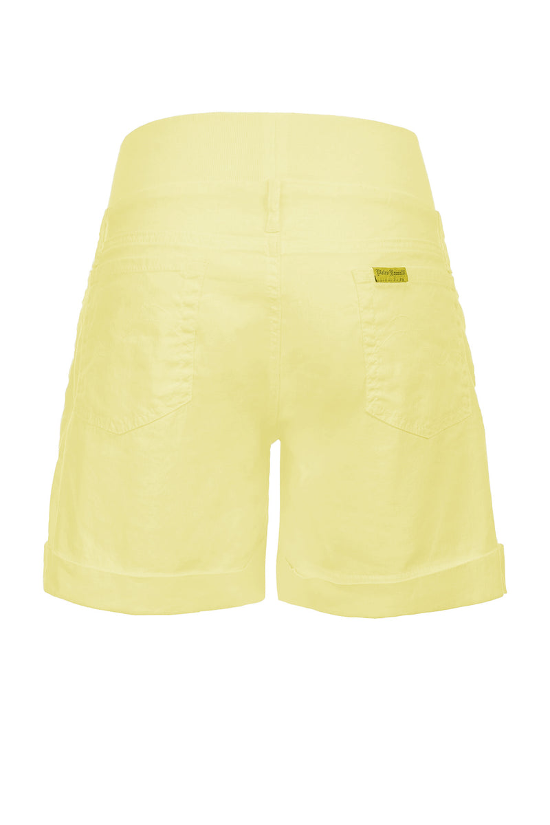 Pietro Brunelli MINI SHORT IN LINO | Pantaloncini Premaman Gialli Vendita Economica