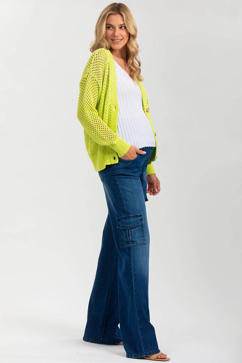 Pietro Brunelli MACY | Cardigan Premaman Verde con Bottoni Negozio