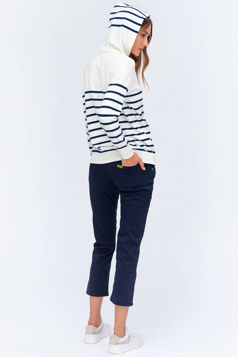Pietro Brunelli CAPRI BLU | Pantaloni Premaman in Cotone Elasticizzato Presa