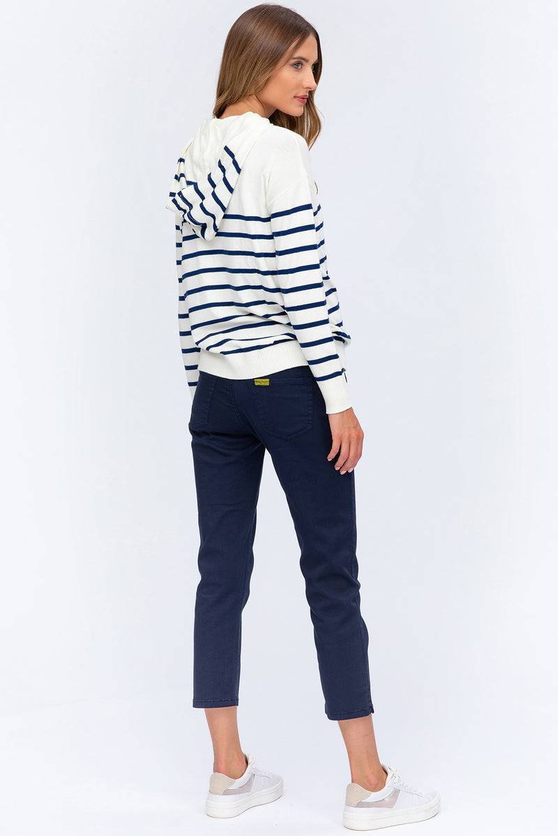 Pietro Brunelli CAPRI BLU | Pantaloni Premaman in Cotone Elasticizzato Presa