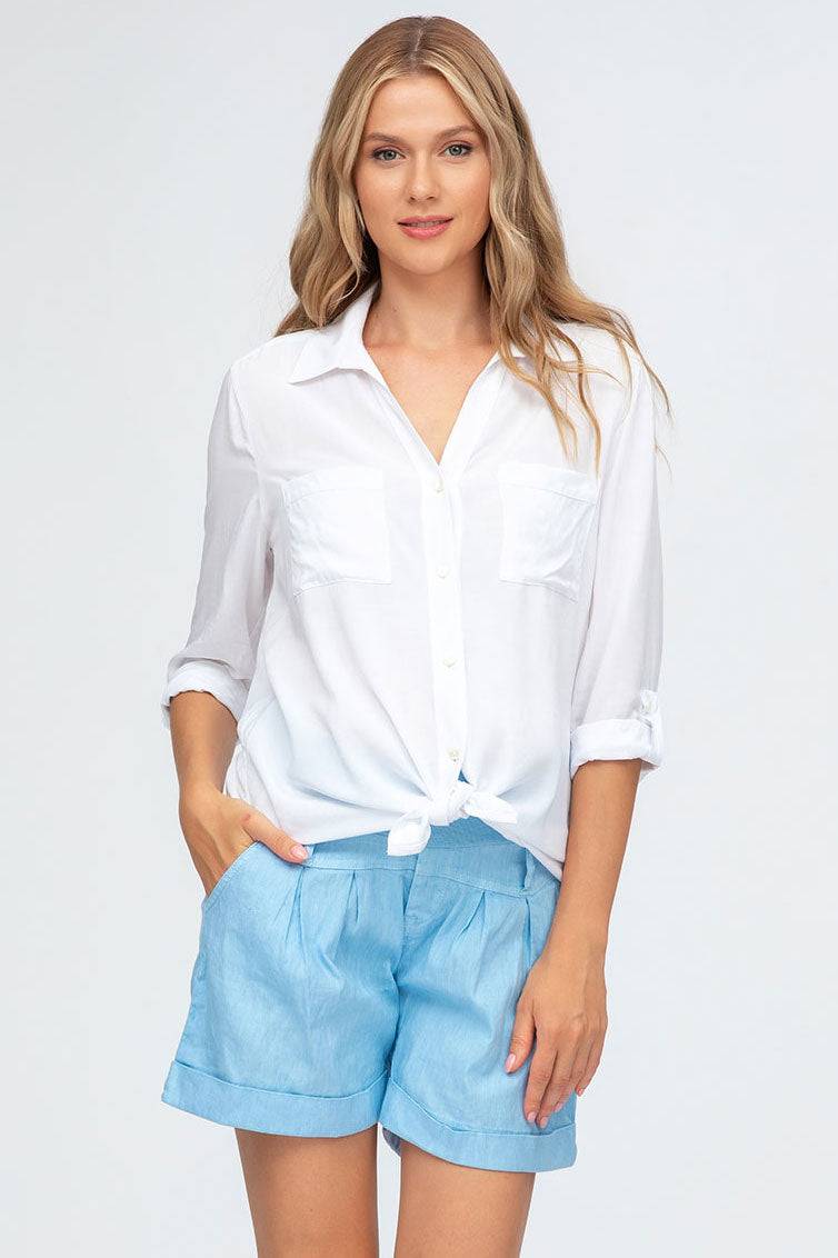 Pietro Brunelli MINI SHORT IN LINO | Pantaloncini Premaman Blu