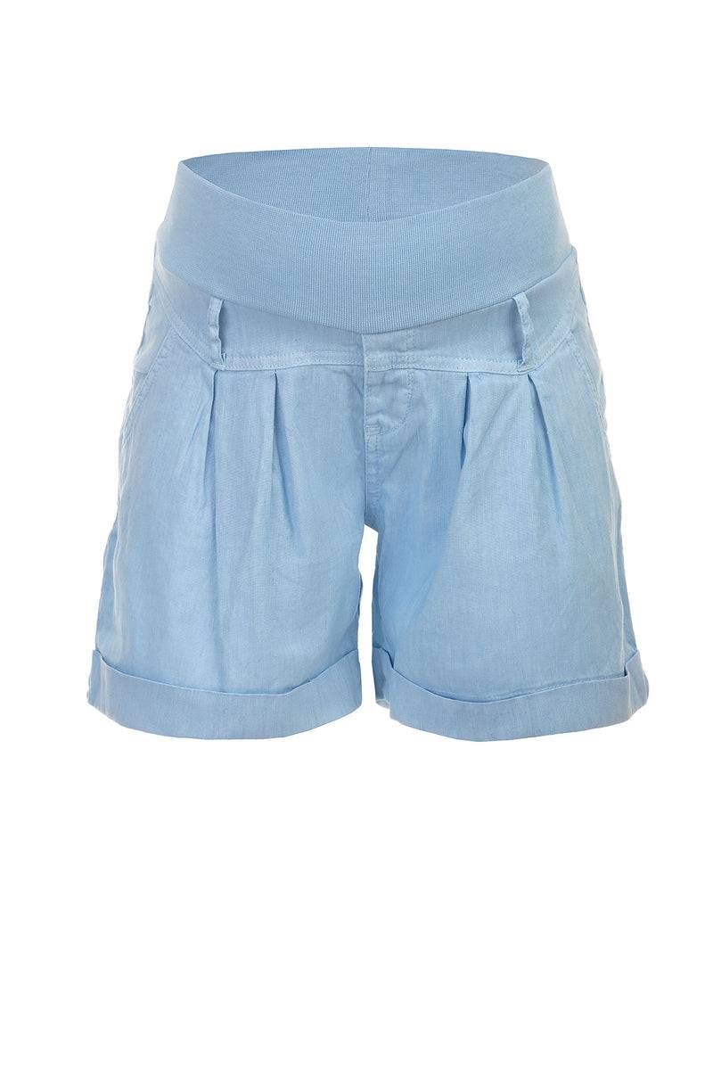 Pietro Brunelli MINI SHORT IN LINO | Pantaloncini Premaman Blu Latest fashion