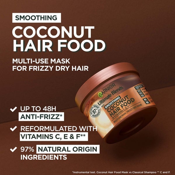 Garnier Garnier Ultimate Blends Hair Food Coconut Oil 3-in-1 Frizzy Hair Mask Treatment 390ml Nuovo