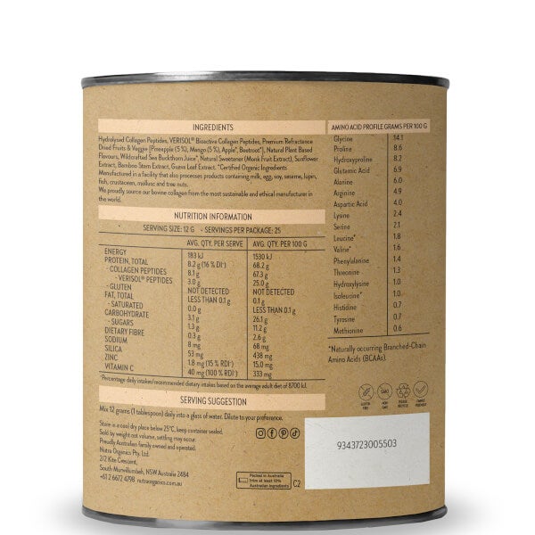 Nutra Organics Nutra Organics Collagen Beauty - Tropical 300g Ultimo giorno