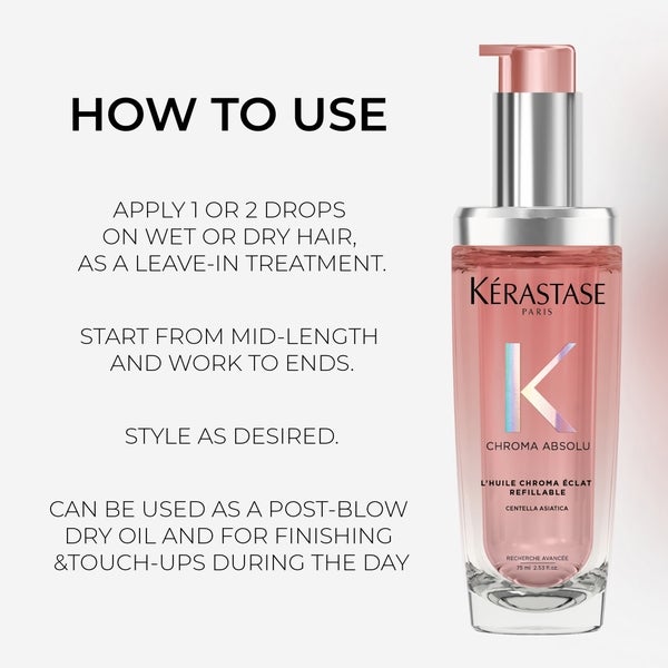 Kerastase Kérastase Chroma Absolu Refillable Hair Oil 75ml And 30ml Duo For Colour Treated Hair Offerta Pasqua