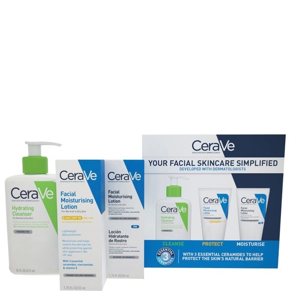 CeraVe CeraVe Exclusive Skincare Routine Simplified Set for Face Cleansing & Moisturising with Hyaluronic Acid SPF & Niacinamide Offerte giornaliere