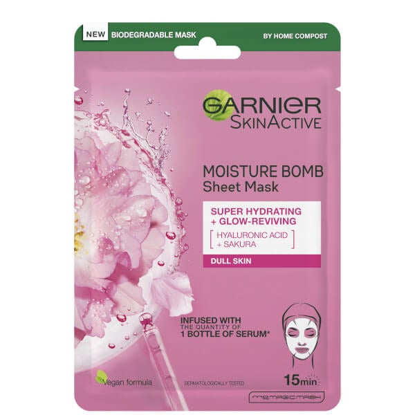 Garnier Garnier Moisture Bomb maschera viso idratante in tessuto ai fiori di ciliegio