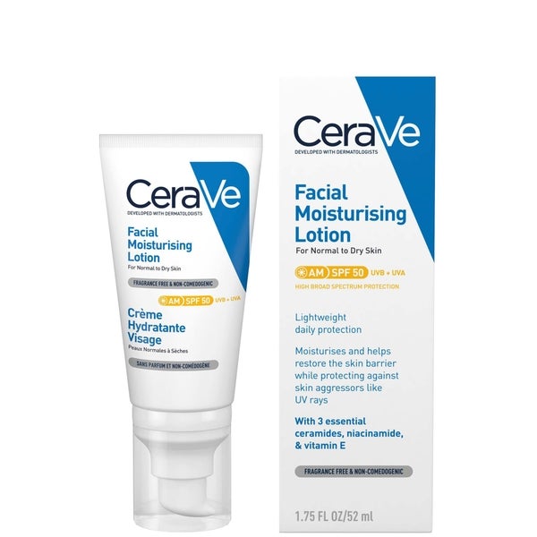CeraVe CeraVe AM Lozione Idratante Viso SPF50 per Pelle da Normale a Secca 52ml Pezzi Unici