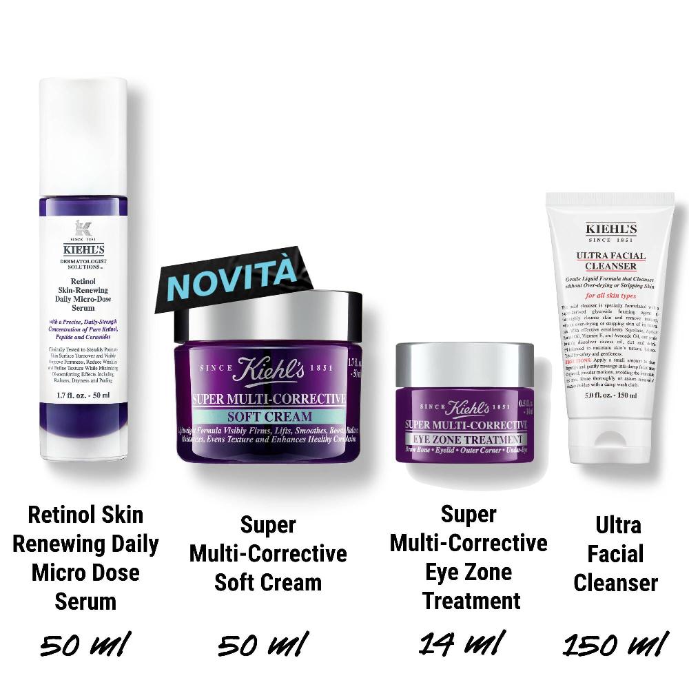 Kiehls Set Skincare Routine Anti Età con 4 prodotti Kiehl's Negozio