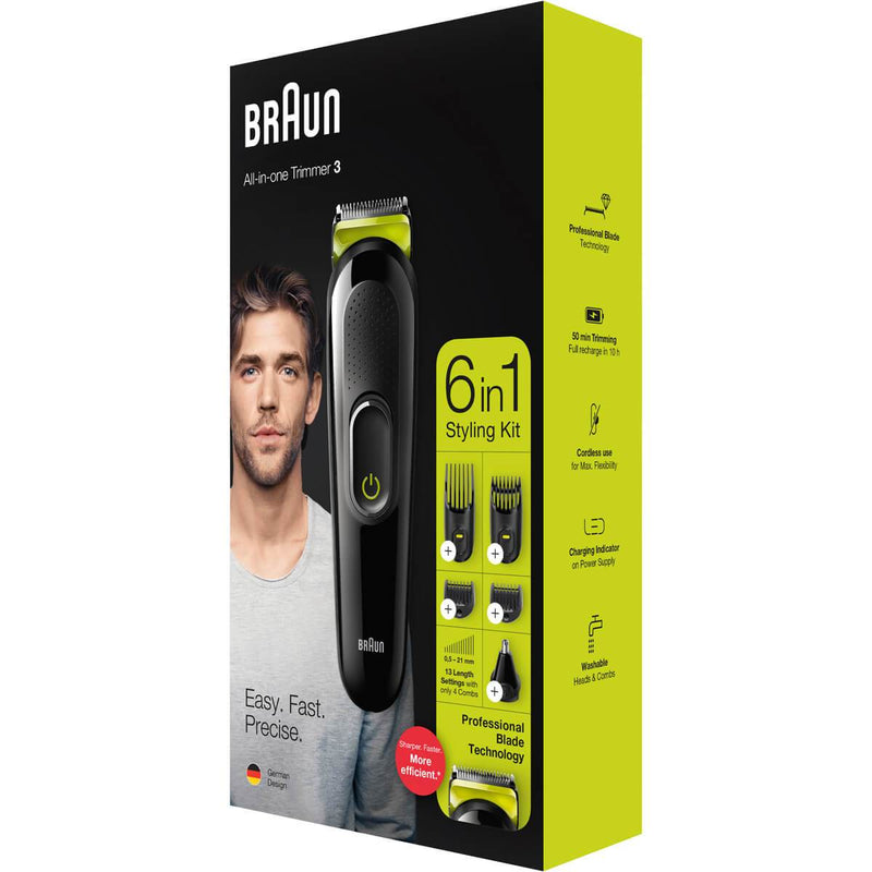 Braun 6-in-1 MGK3221 Regolabarba e Tagliacapelli Uomo per Viso Orecchie e Naso Convenienza
