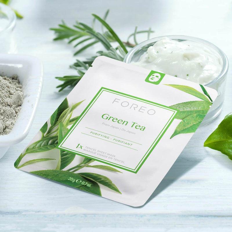 FOREO Green Tea Purifying Sheet Face Mask In Linea