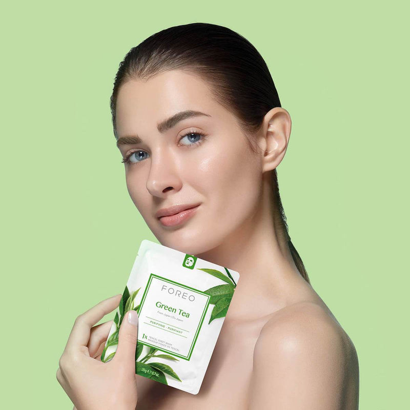 FOREO Green Tea Purifying Sheet Face Mask In Linea