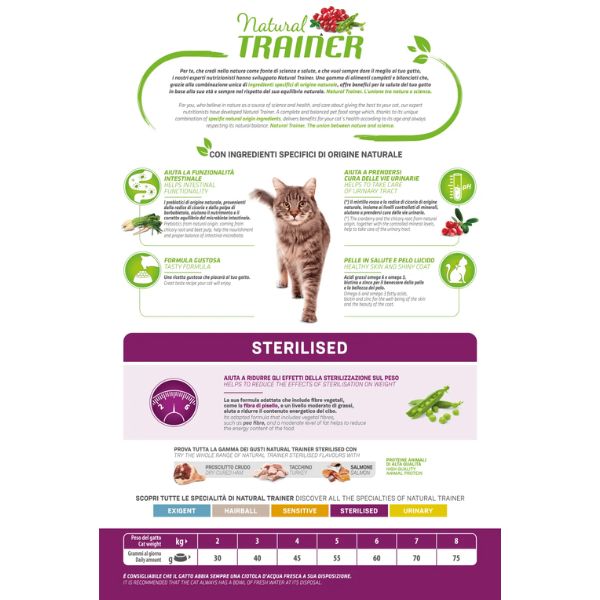 Bauzaar Natural Trainer Adult Sterilised con Salmone Offerte