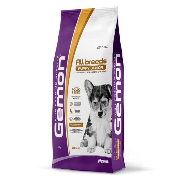 Bauzaar Monge Gemon Puppy & Junior All Breeds con Pollo e Riso Vendita Calda