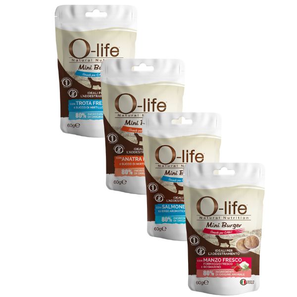 Bauzaar O-life Adult Mini Burger Grain Free Snack per cani 60 gr