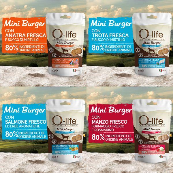 Bauzaar O-life Adult Mini Burger Grain Free Snack per cani 60 gr Sostegno trimestrale