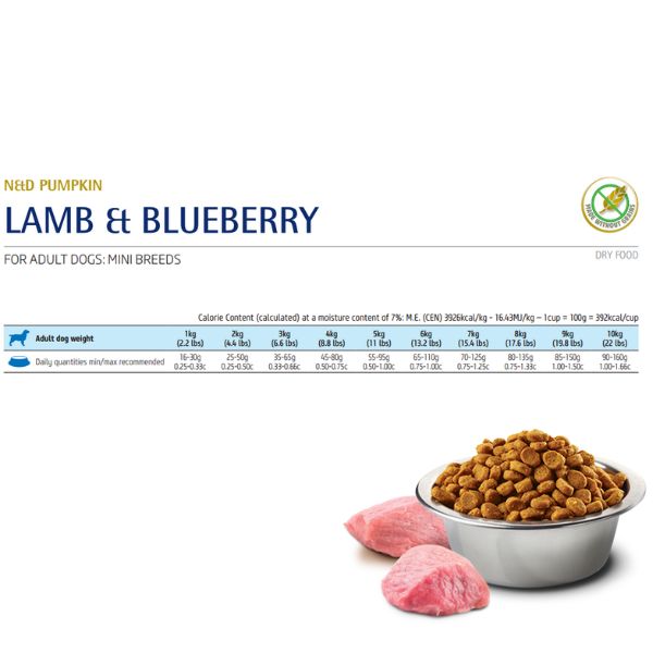 Bauzaar Farmina N&D Grain Free Pumpkin Adult Mini Agnello e Mirtillo Prezzo Ridotto