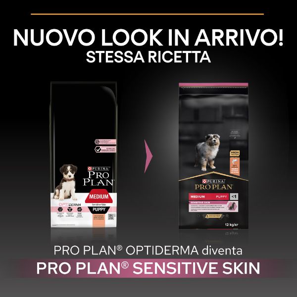 Bauzaar Purina Pro Plan Sensitive Skin Medium Puppy Crocchette Cane Salmone Spedizione Gratuita