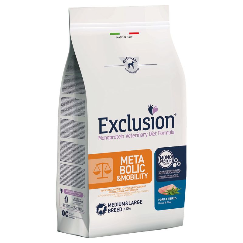 Zooplus Exclusion Diet Metabolic & Mobility Maiale e Fibre Medium/Large In Vendita
