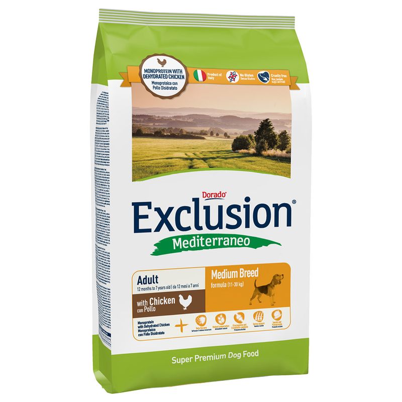 Zooplus Exclusion Mediterraneo Adult Medium Pollo Crocchette cani Negozio