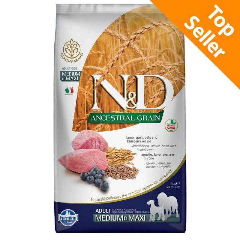 Zooplus Farmina N&D Ancestral Grain Adult Medium & Maxi Agnello e Mirtillo