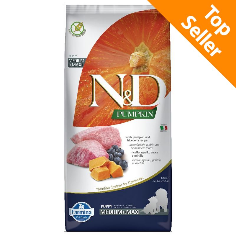 Zooplus Farmina N&D Grain Free Pumpkin Puppy Medium/Maxi Agnello Mirtilli Zucca Negozi Online