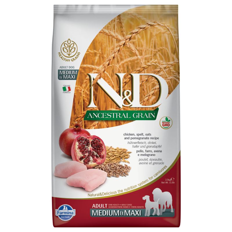 Zooplus Farmina N&D Ancestral Grain Adult Medium & Maxi Pollo e Melograno Promozione Limitata