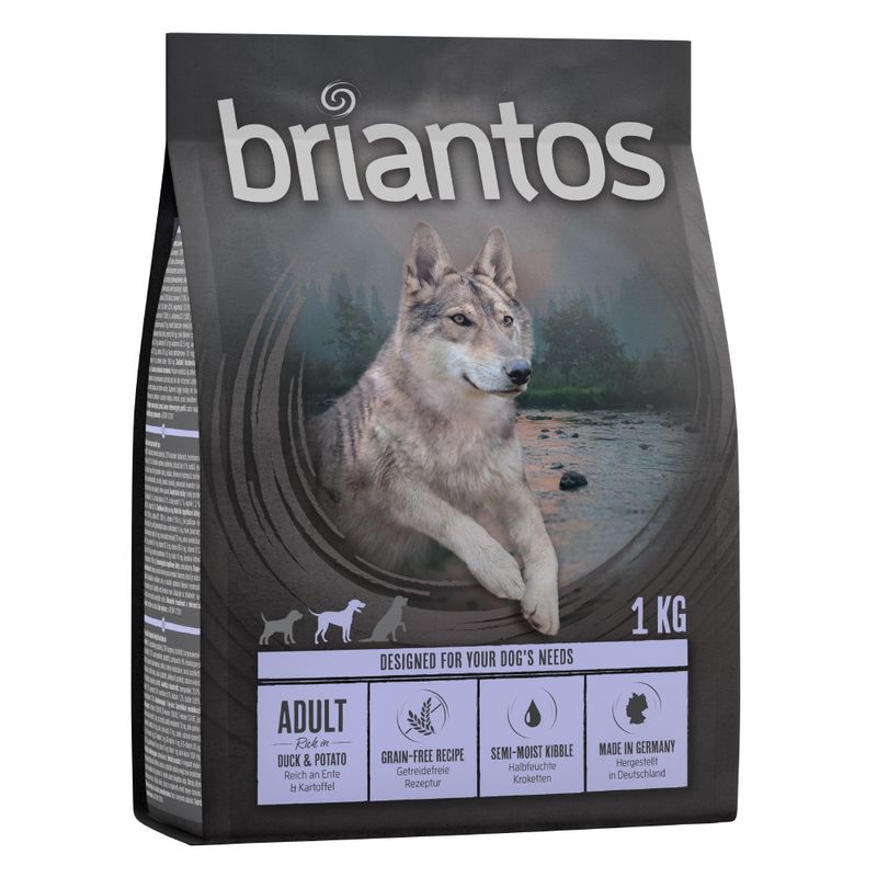 Zooplus Set prova misto 2 x 1 kg Briantos Crocchette senza cereali per cani Nuova